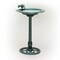 Freestanding Polypropylene Bird Bath in Dark Green Shallow Basin Design for Small Birds